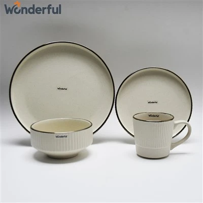 White Embossed Dinnerware Sets