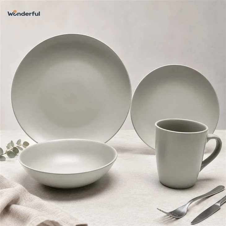 Matte Monochrome Stoneware Dinnerware Set factory