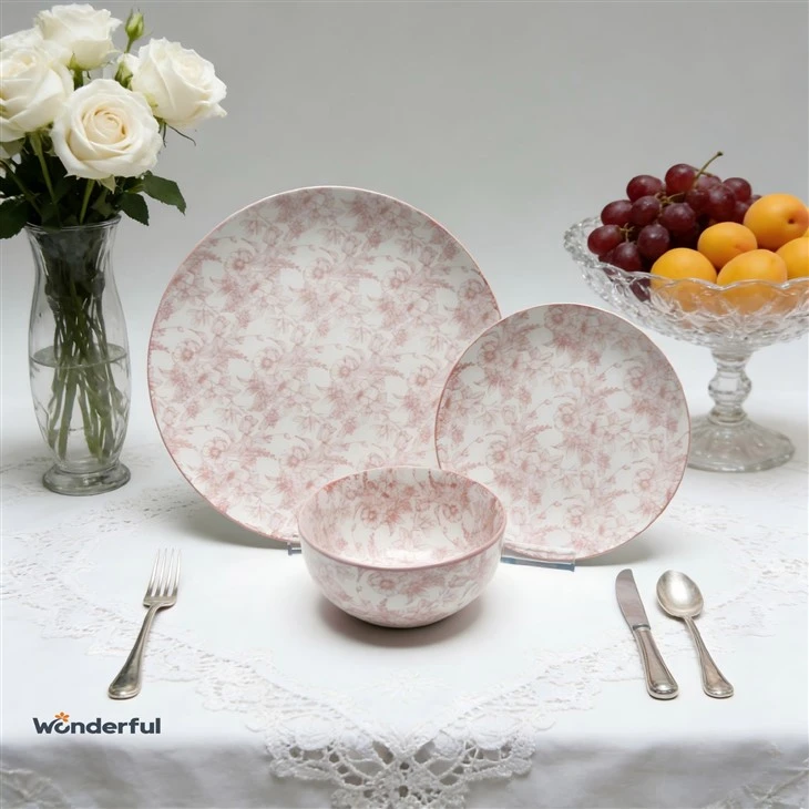 Wonderful Blush & Sage Floral Sketch Ceramic Dinnerware suppliers